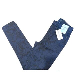 Calvin Klein Jeans Python-Print High-Rise Skinny Stretch Jeans (Navy)